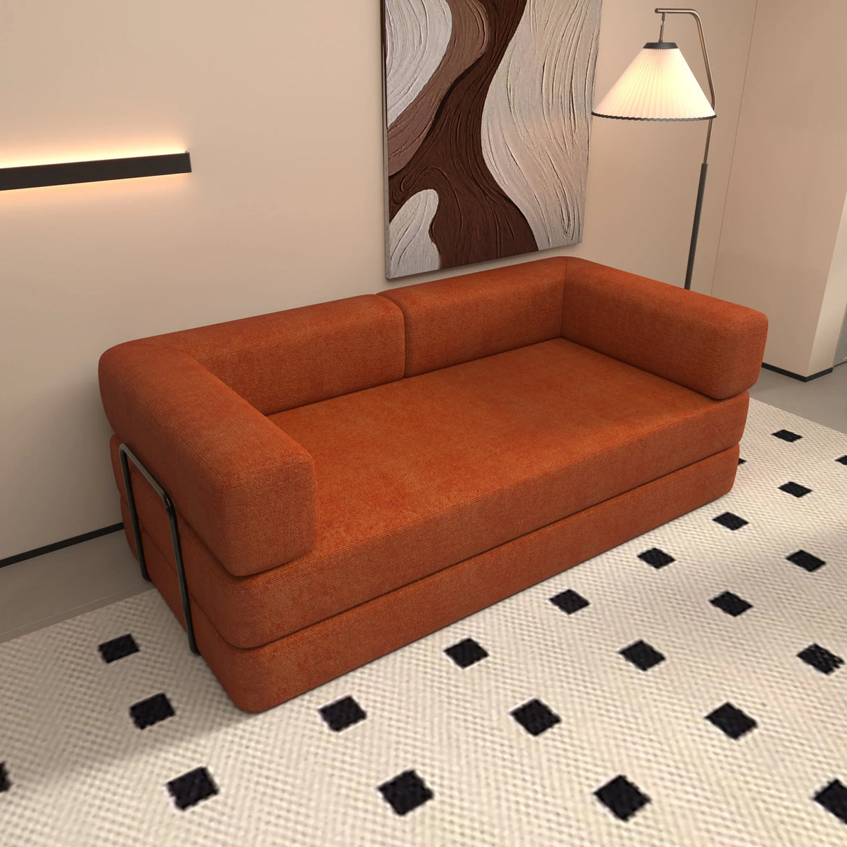 Convertible Corduroy Memory Foam Sofa Bed Couch - Omega Lifestyles