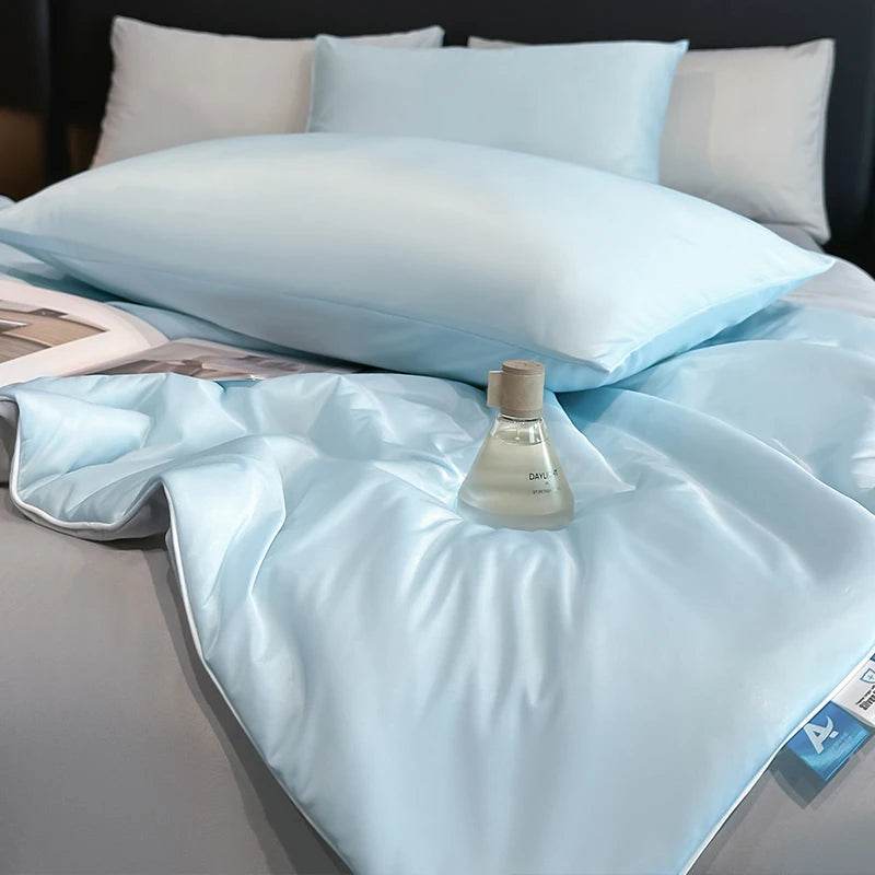 Cooling Blanket Cold Technology Bedding Summer Patchwork Quilts Soft Fashion INS Japan&Korean Green Cold Throws AB Side