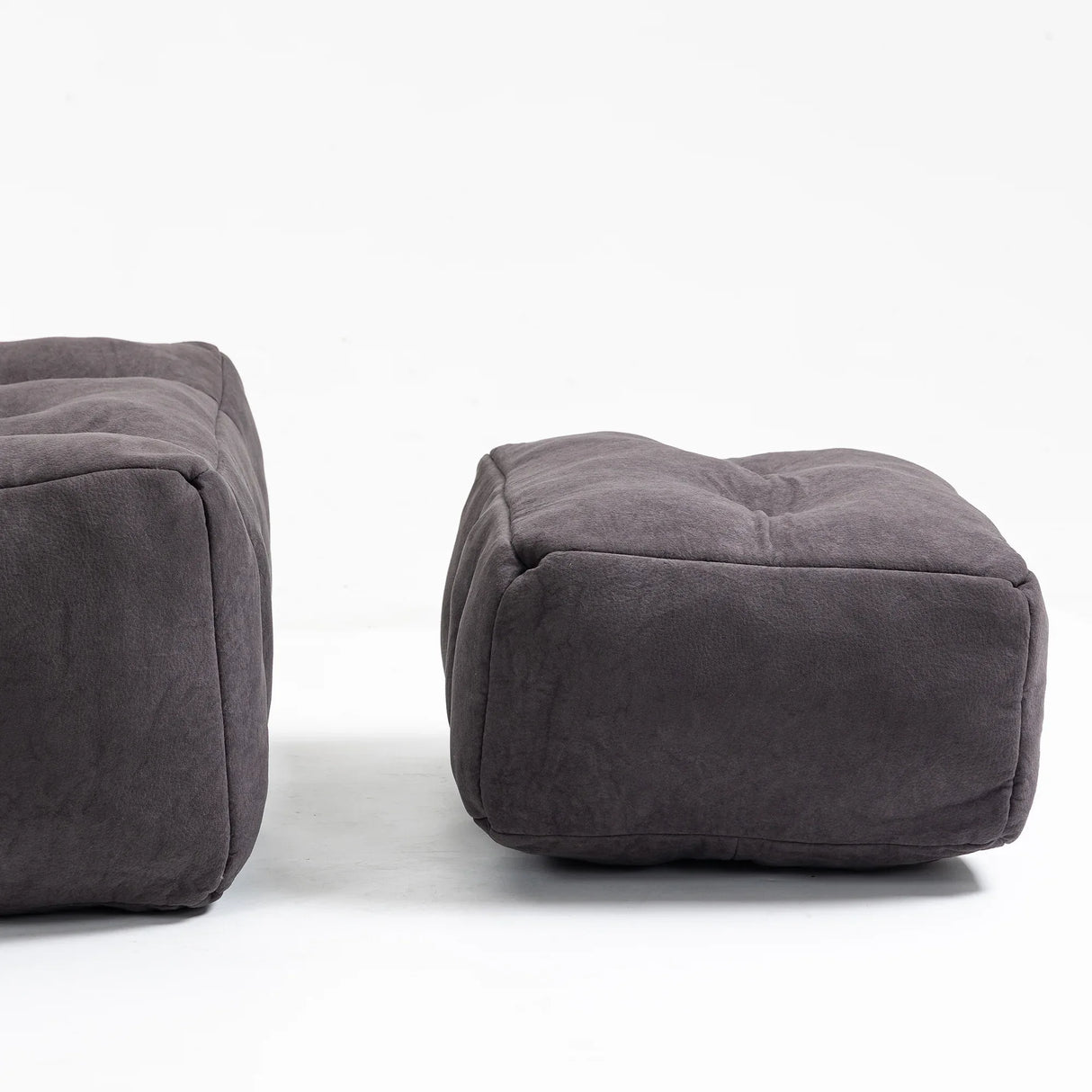 Velvet Memory Foam Bean Bag Chair With Ottoman - Omega Lifestyles