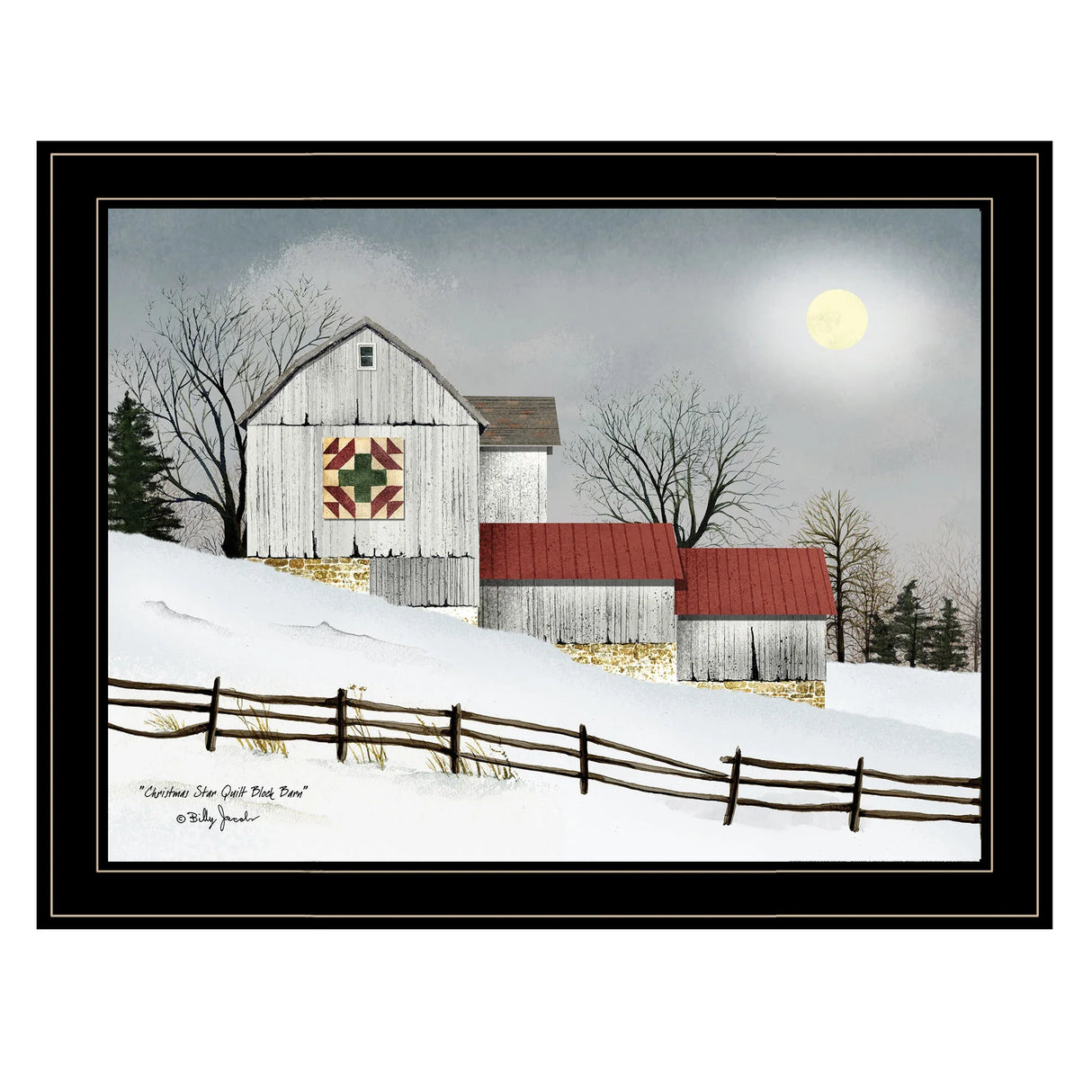 Framed Multicolor Christmas Star Quilt Wall Art - Omega Lifestyles