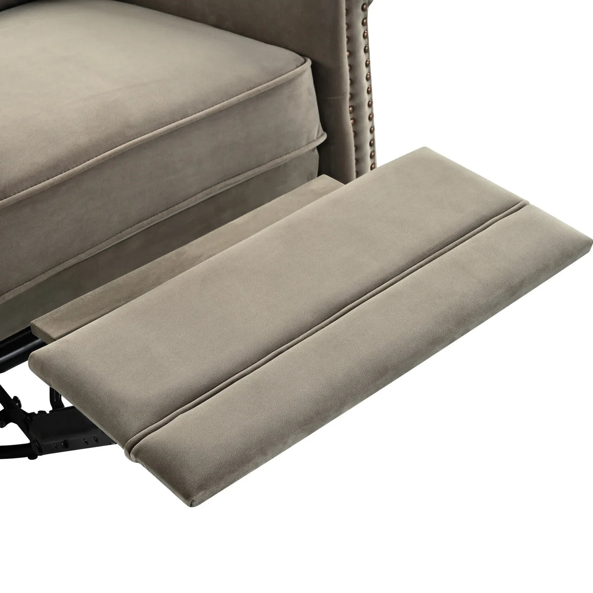 Light Brown Velvet 360° Swivel Adjustable Backrest Recliner - Omega Lifestyles