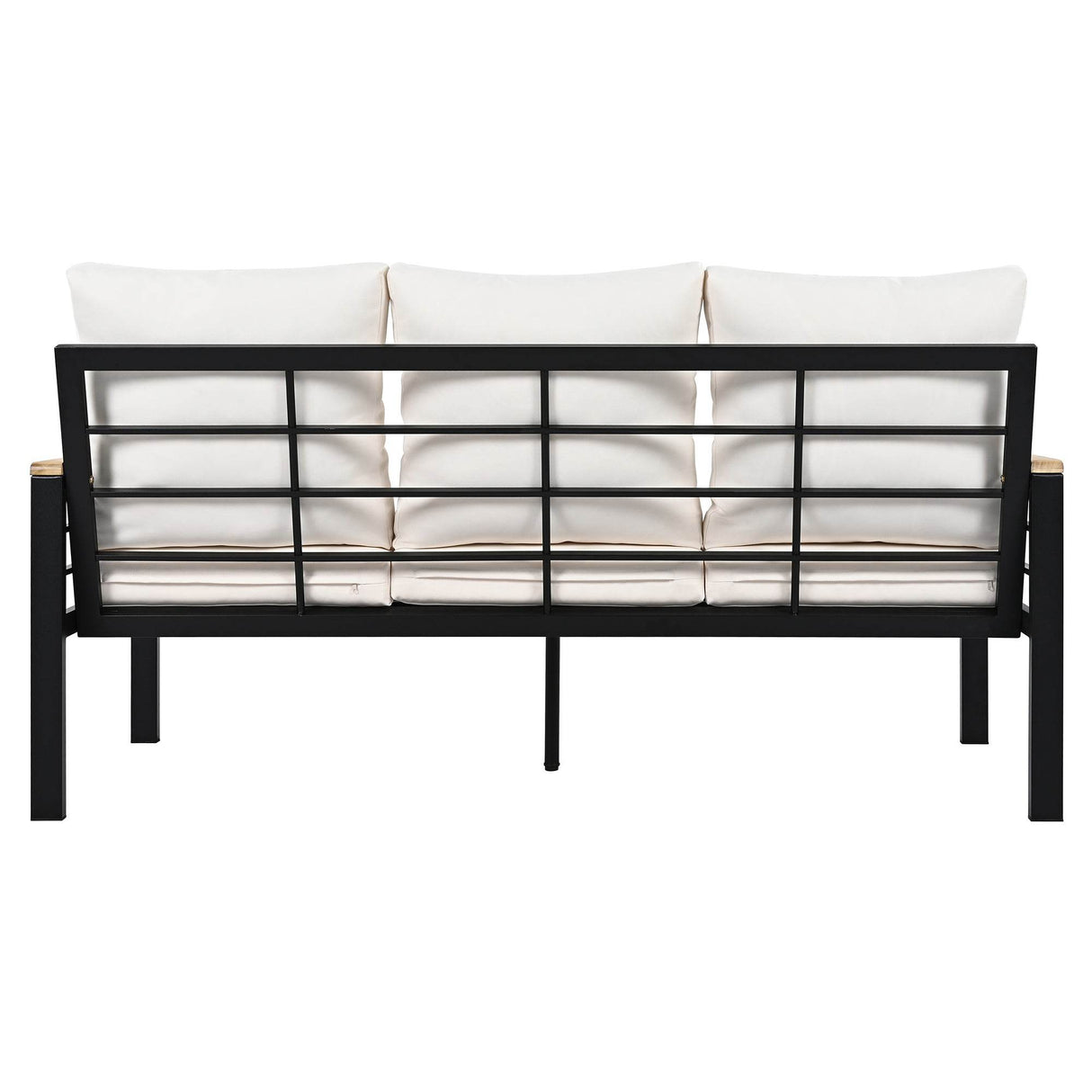 5-Piece Acacia Wood Iron Frame Patio Furniture Set - Omega Lifestyles