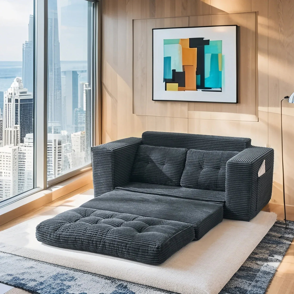 Convertible Loveseat Sofa Bed With Memory Foam Comfort - Omega Lifestyles