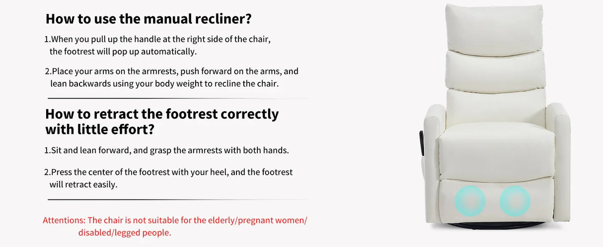 Heat Massage Recliner Chair With Swivel Rocker - Omega Lifestyles