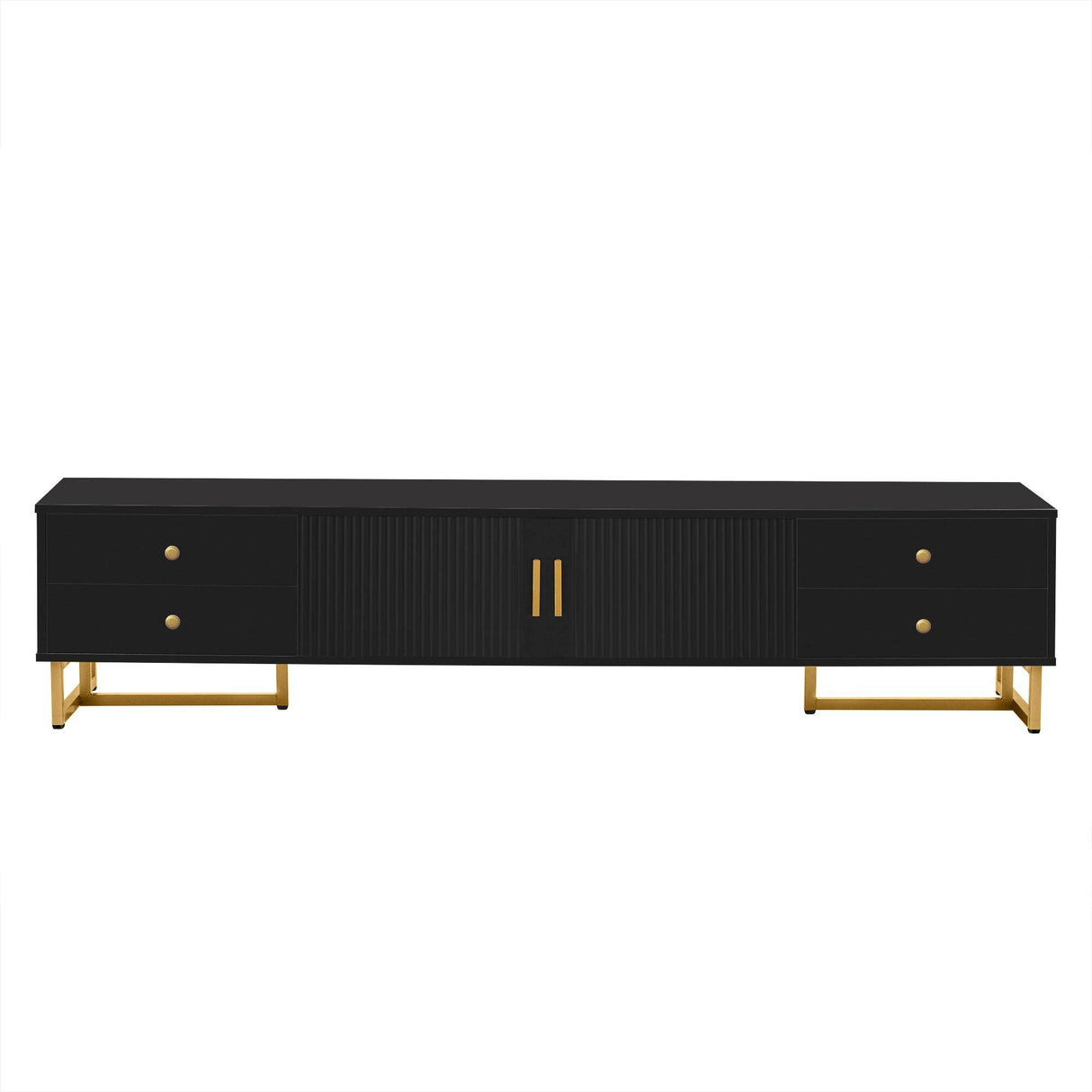 Modern Black MDF TV Stand With Storage Cabinet - Sleep Galleria