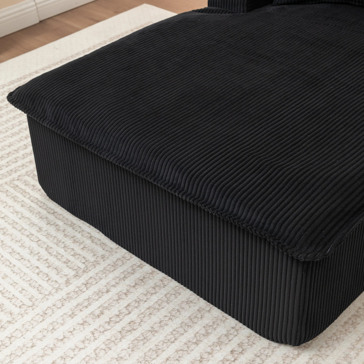 Corduroy Foam Right Armrest Chaise Lounge Chair - Omega Lifestyles