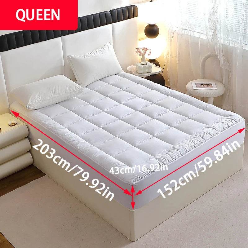360gsm Quilted Thin Mattress Pad with Bed Skirt Protector Cover - Sleep Galleria