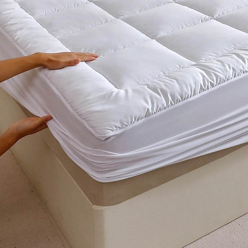 360gsm Quilted Thin Mattress Pad with Bed Skirt Protector Cover - Sleep Galleria