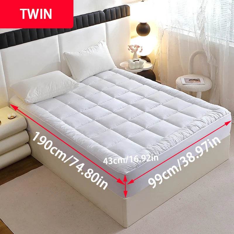 360gsm Quilted Thin Mattress Pad with Bed Skirt Protector Cover - Sleep Galleria