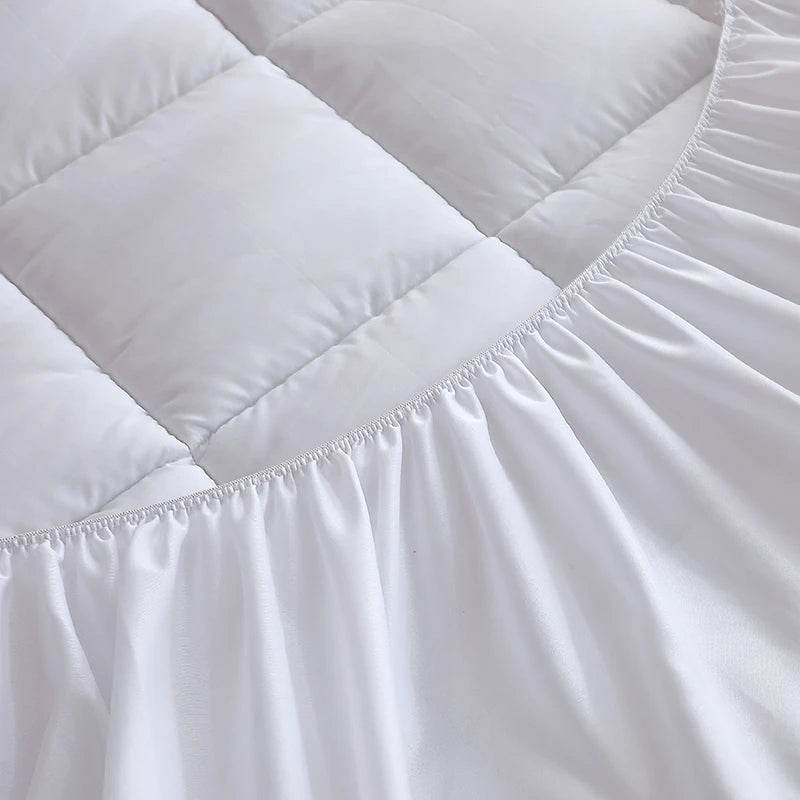 360gsm Quilted Thin Mattress Pad with Bed Skirt Protector Cover - Sleep Galleria
