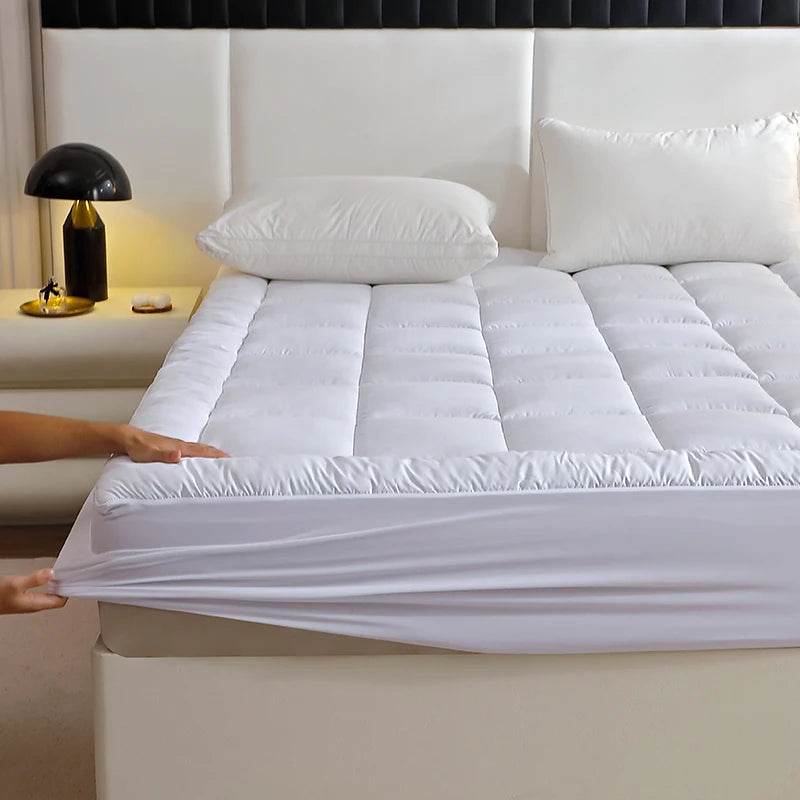 360gsm Quilted Thin Mattress Pad with Bed Skirt Protector Cover - Sleep Galleria