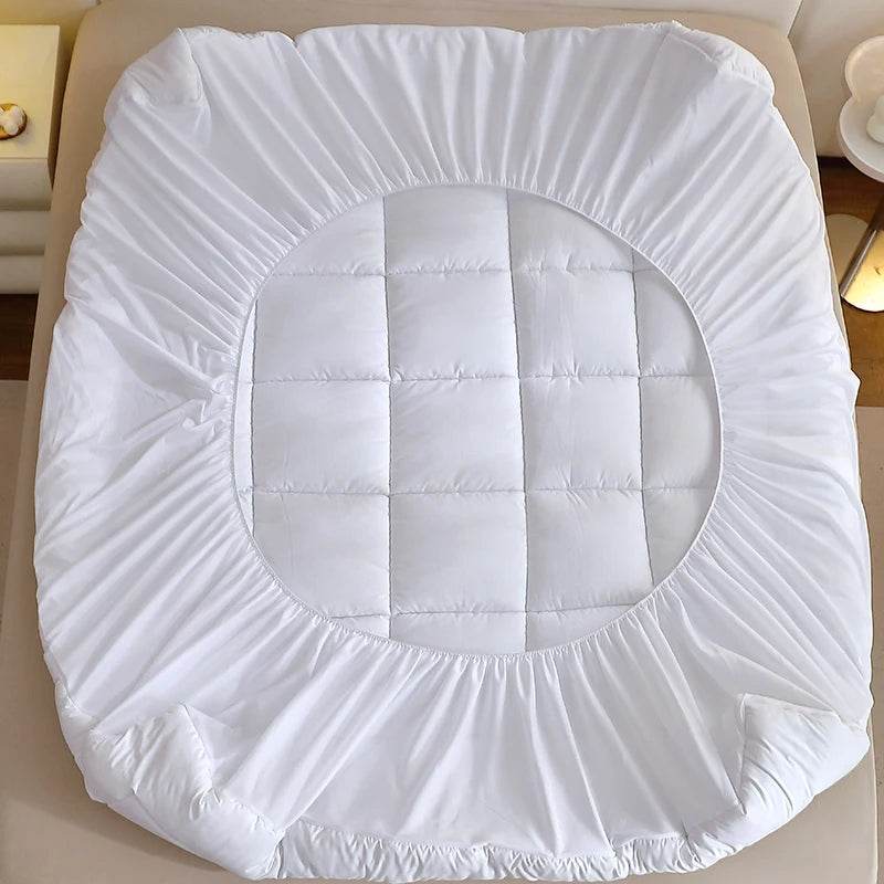 360gsm Quilted Thin Mattress Pad with Bed Skirt Protector Cover - Sleep Galleria