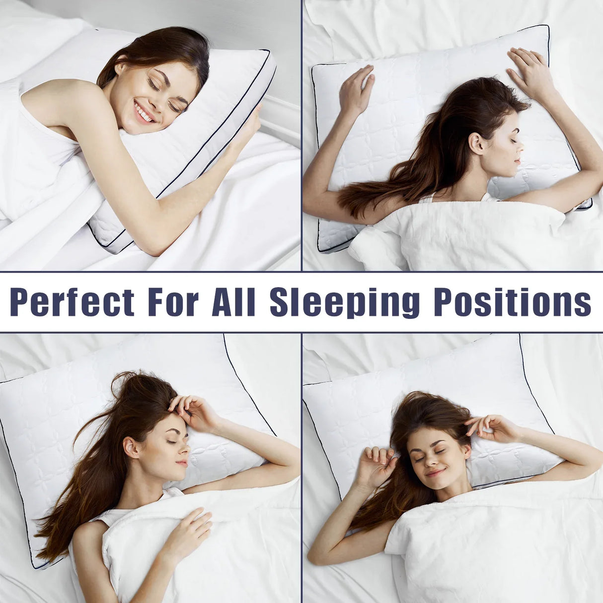 Set of 2 Soft Down Alternative Bed Pillows Standard Size - Omega Lifestyles