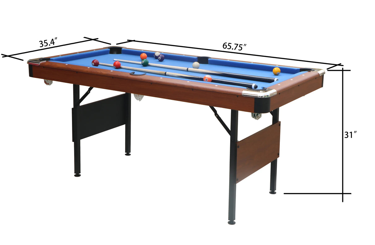 Foldable Blue Velvet MDF Steel Pool Table 64-Inch - Omega Lifestyles