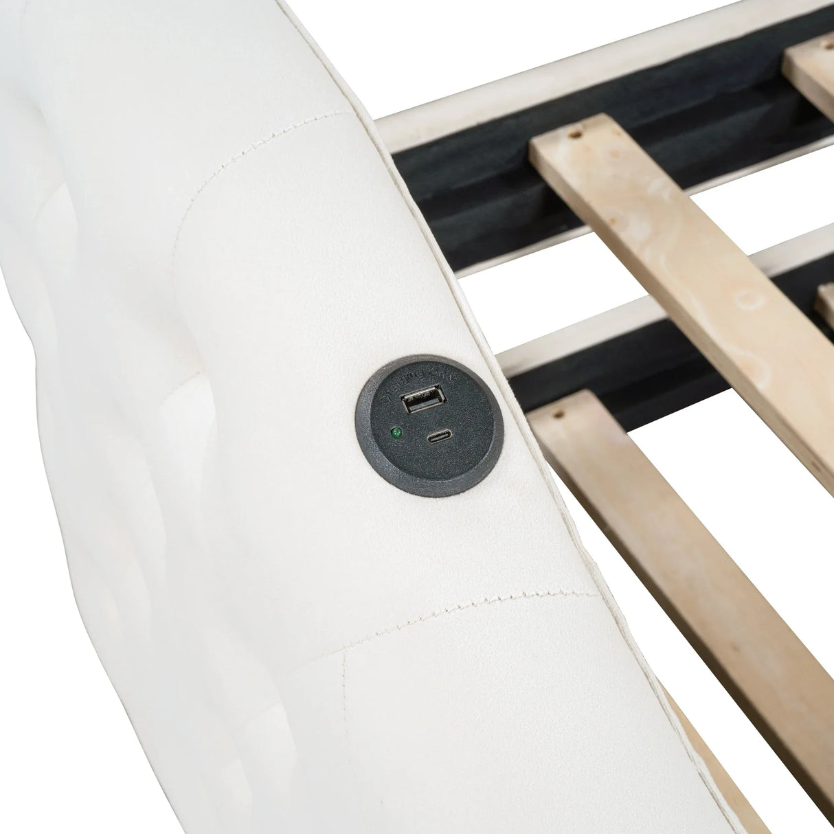 Twin Velvet Tufted Upholstered Daybed With Trundle And USB Charging - Omega Lifestyles