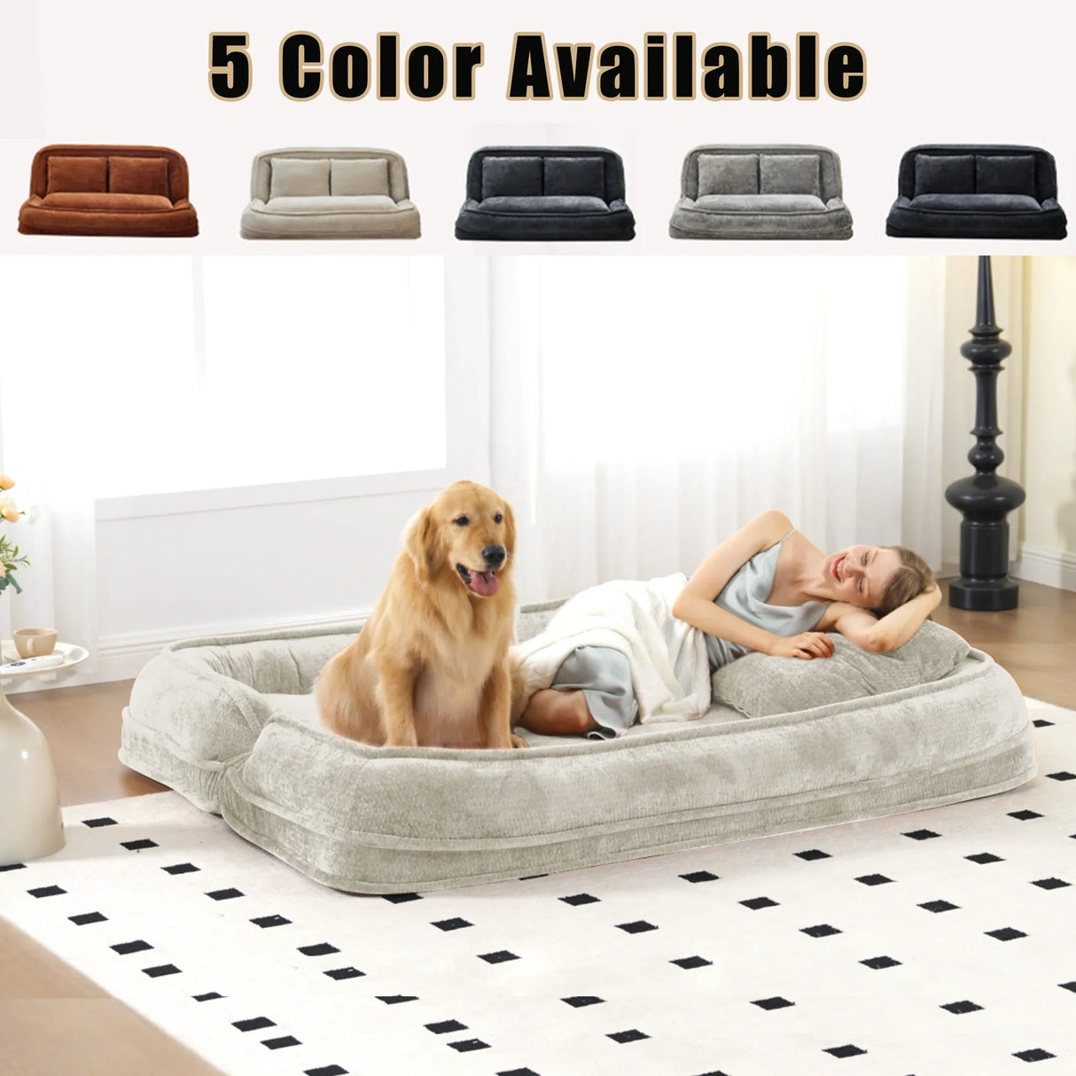 Medium-Soft Adjustable Loveseat Lazy Sofa With Chenille Upholstery - Omega Lifestyles