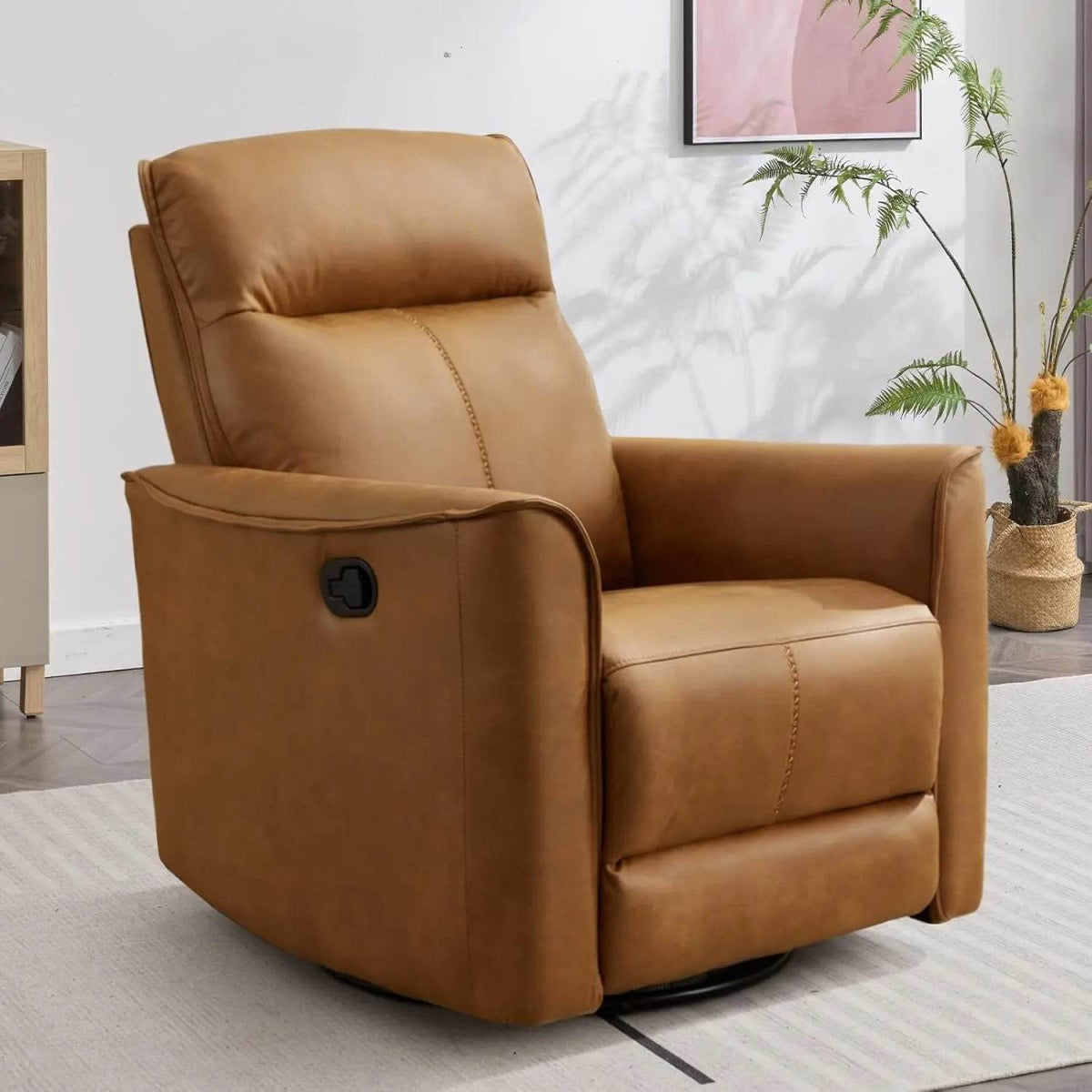 Manual Swivel Recliner Chair with Padded Support - Omega Lifestyles