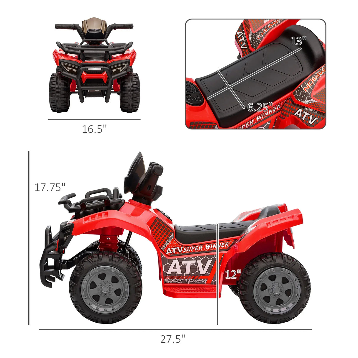 Kids Rechargeable 6V Ride-On ATV Four Wheeler - Omega Lifestyles