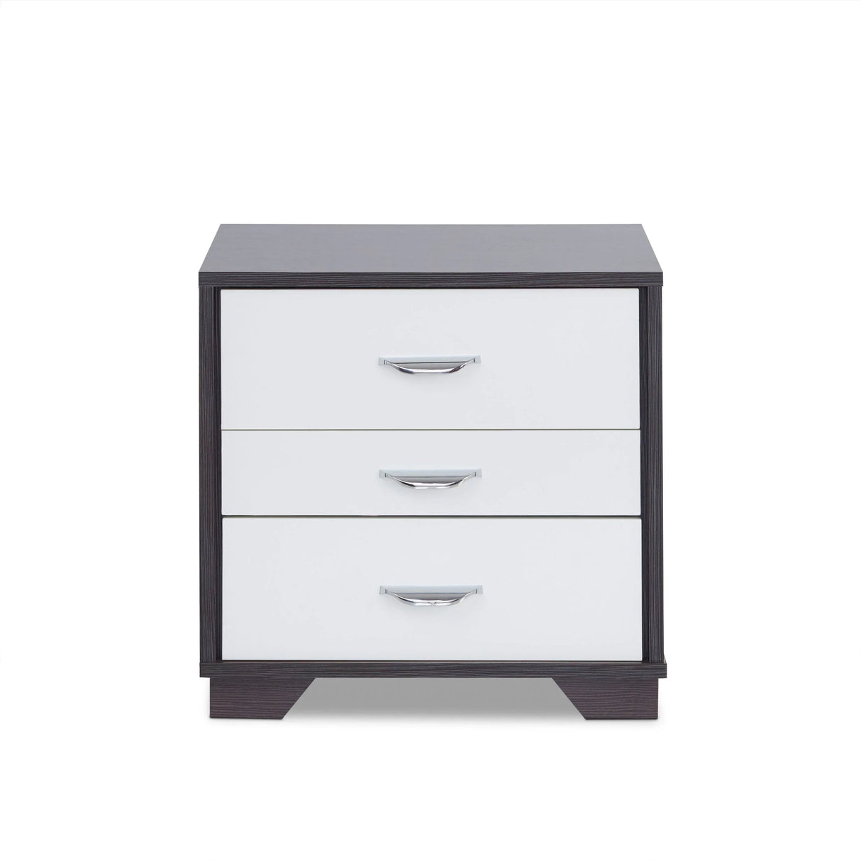 Contemporary White And Black MDF Accent Nightstand - Omega Lifestyles