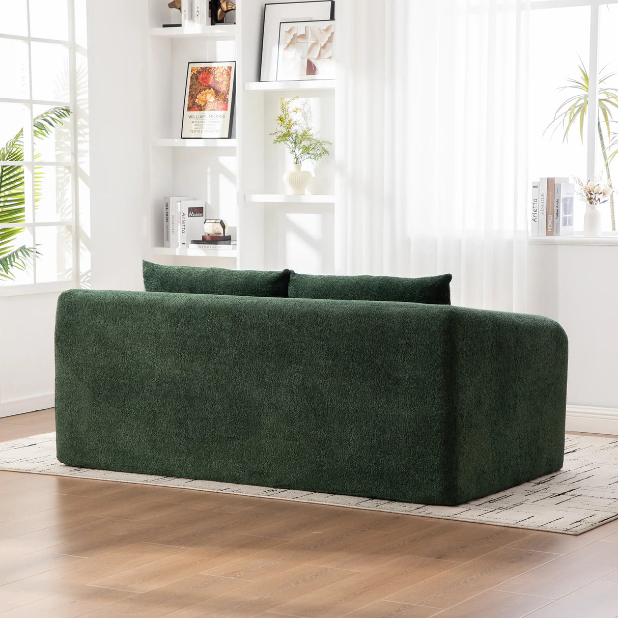 Convertible Chenille Loveseat Sofa Bed With Pillows - Omega Lifestyles