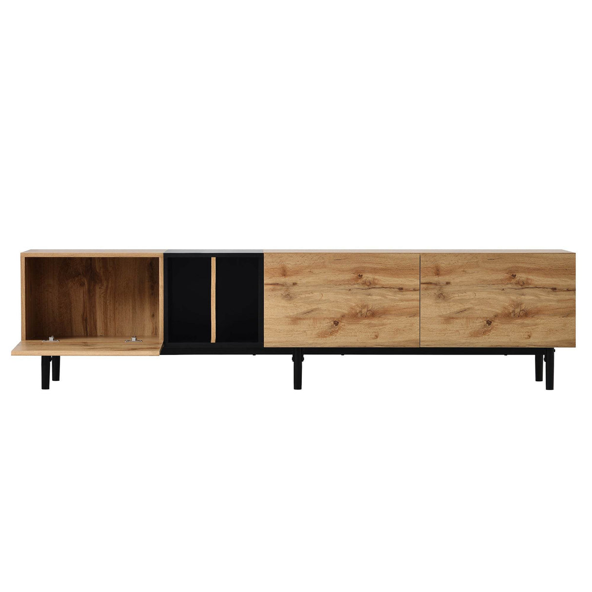 Modern Natural Wood MDF TV Stand Console - Sleep Galleria