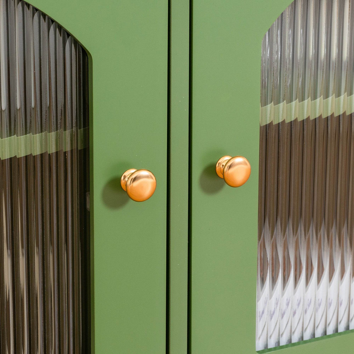 Antique Green Solid Wood TV Cabinet With Glass Door - Sleep Galleria