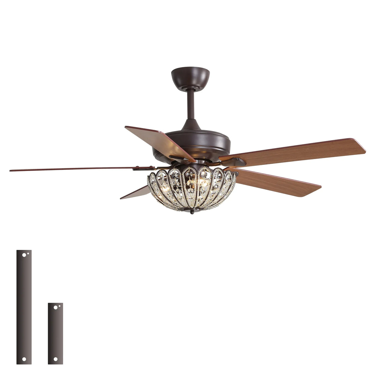 52-Inch Vintage Coffee Brown Ceiling Fan With Remote - Omega Lifestyles
