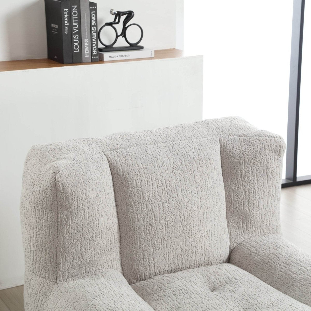 Fluffy Velvet Bean Bag Chair With Ottoman - Sleep Galleria