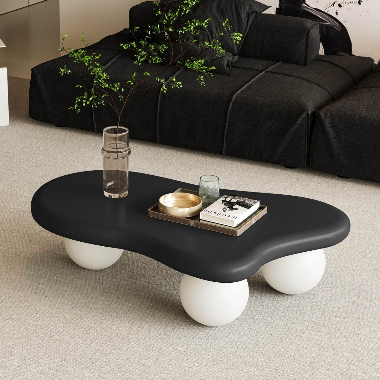 Modern 40-Inch Cloud Shaped Lacquered Coffee Table - Sleep Galleria