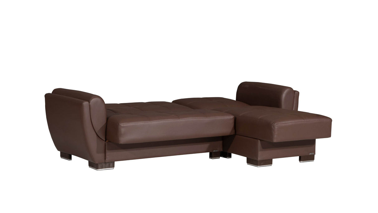 Convertible PU Leather Upholstered Chaise Lounge With Storage - Omega Lifestyles