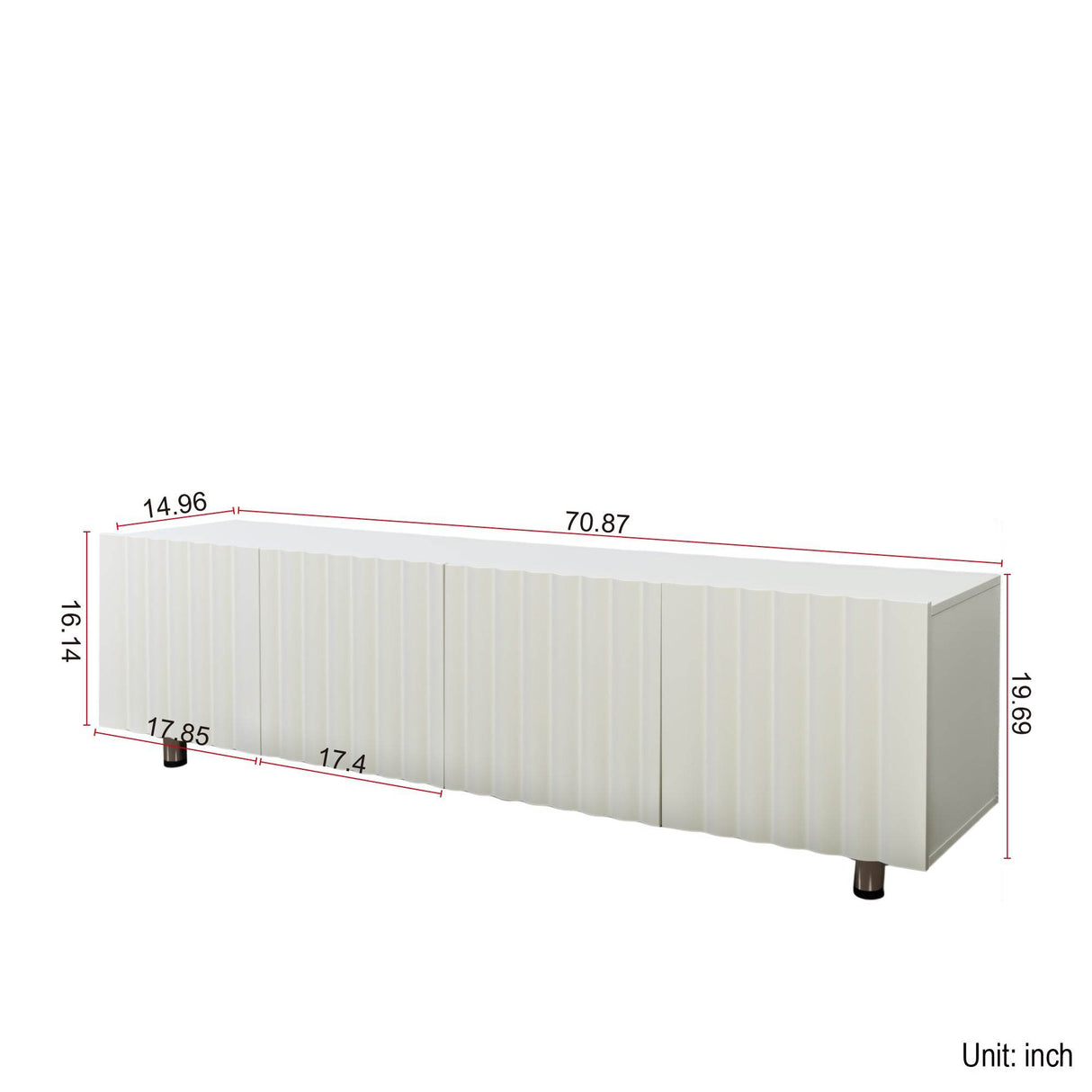 Modern White TV Stand With Storage Drawers - Sleep Galleria