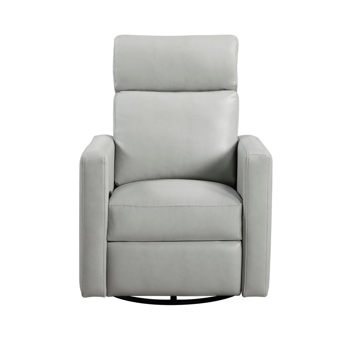 Contemporary Smoke Faux Leather Swivel Gliding Recliner Chair - Omega Lifestyles