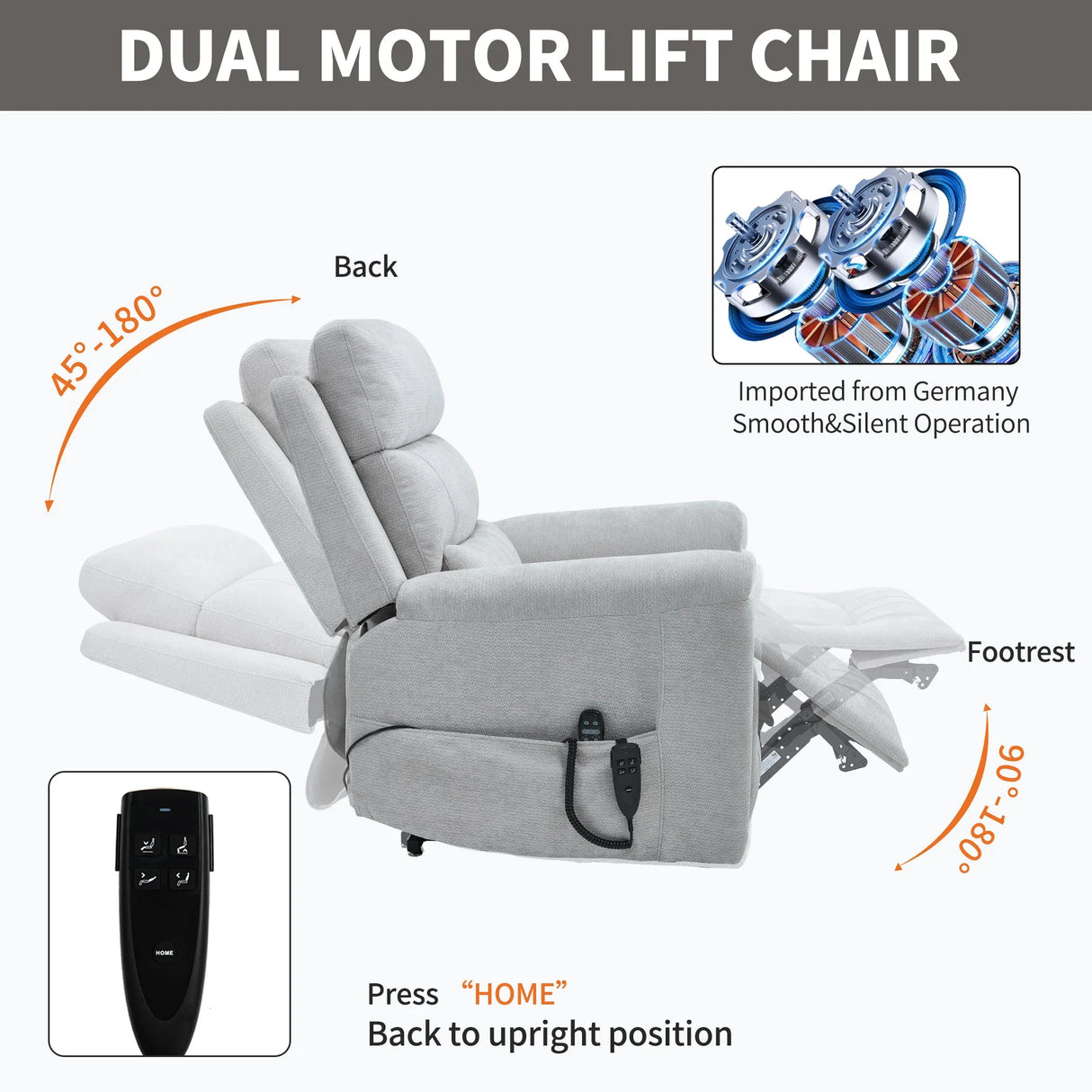 Dual Motor Power Lift Recliner Chair With Massage Heating - Omega Lifestyles