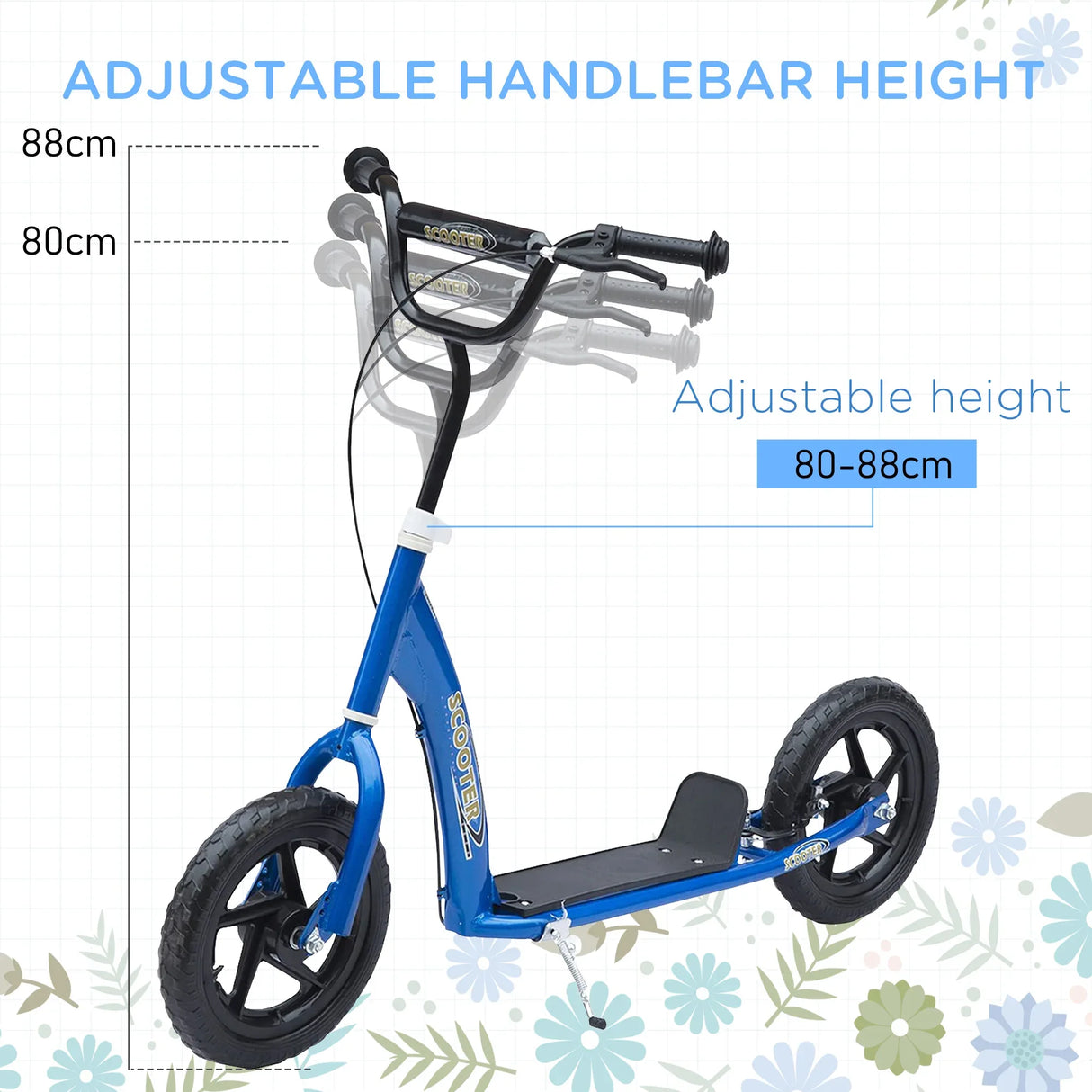 Kids Adjustable Height Big Wheel Steel Kick Scooter - Omega Lifestyles