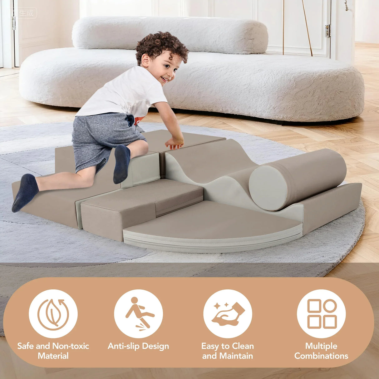 Soft Indoor Climb And Crawl Foam Playset For Kids - Omega Lifestyles