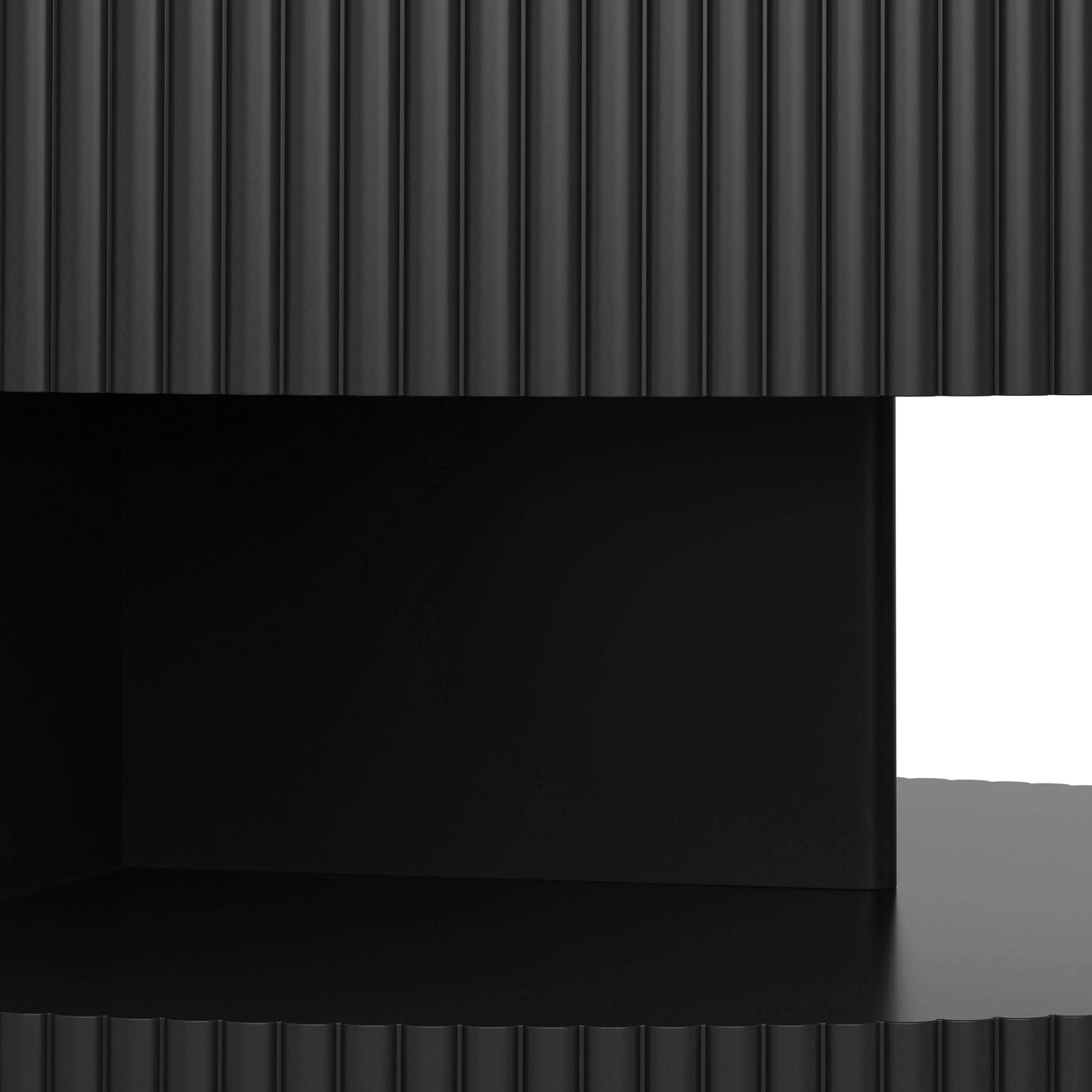 Round Black MDF Two-Tier Storage Coffee Table - Sleep Galleria