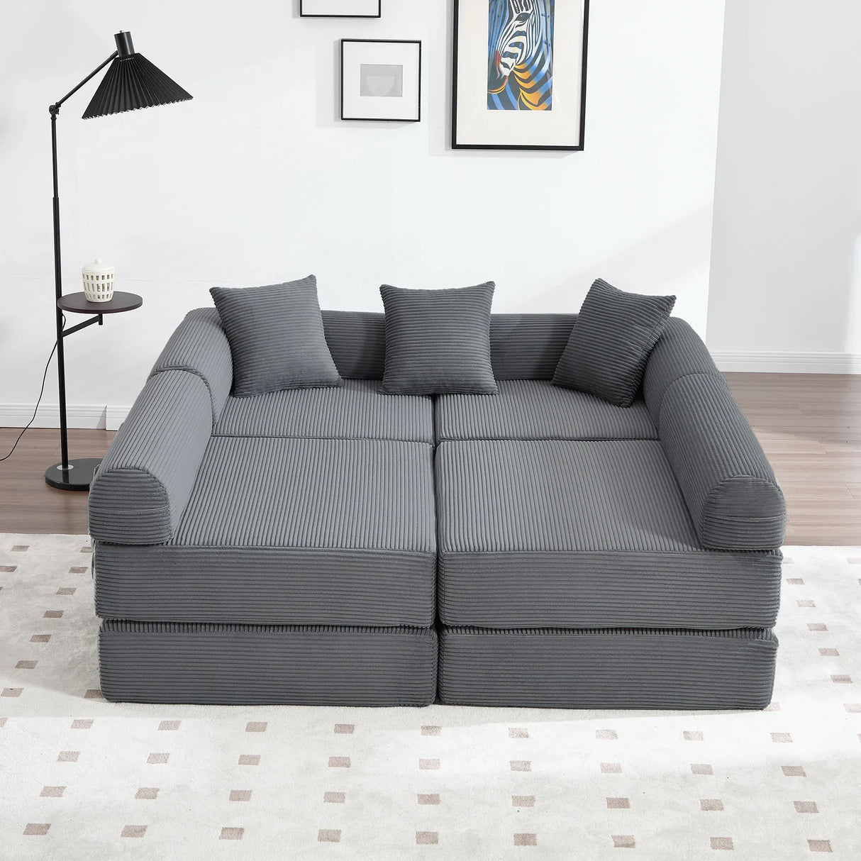 Convertible Corduroy Memory Foam Folding Sofa Bed - Omega Lifestyles