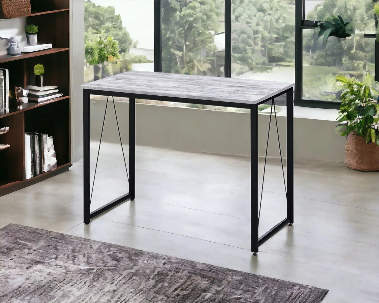 Antique White Black Finish Synthetic Wood Writing Desk - Omega Lifestyles