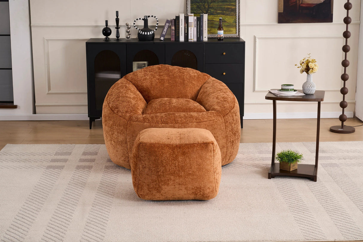 Extra Soft Chenille Memory Foam Bean Bag Chair - Omega Lifestyles