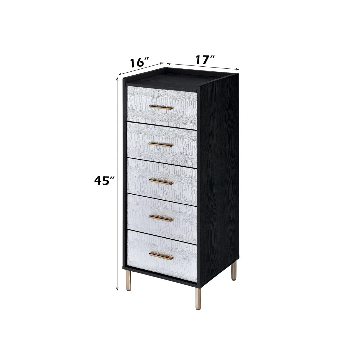 Metal Mirror Jewelry Armoire With Storage Drawers - Omega Lifestyles
