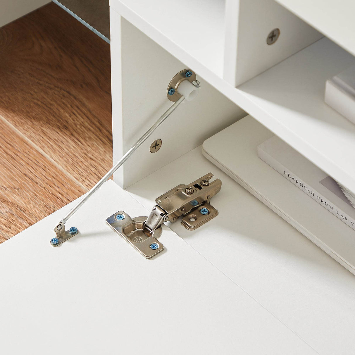 Modern White LED Backlit Particle Board TV Console - Sleep Galleria