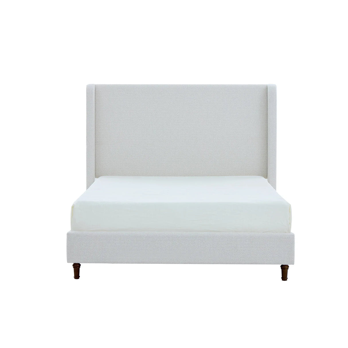 King Contemporary Cream White Boucle Upholstered Bed Frame - Omega Lifestyles