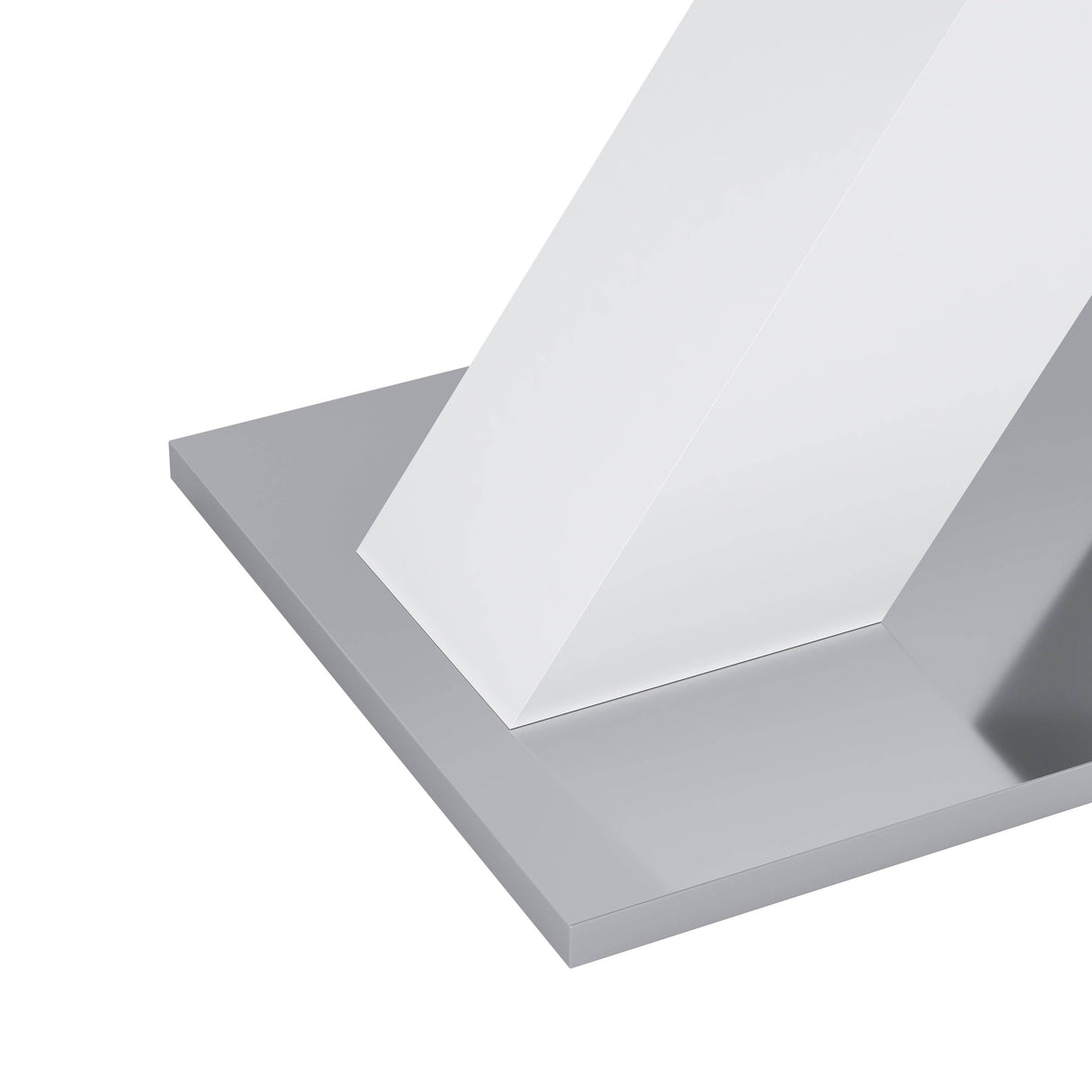 Modern Square Stretchable White MDF Steel Dining Table - Sleep Galleria