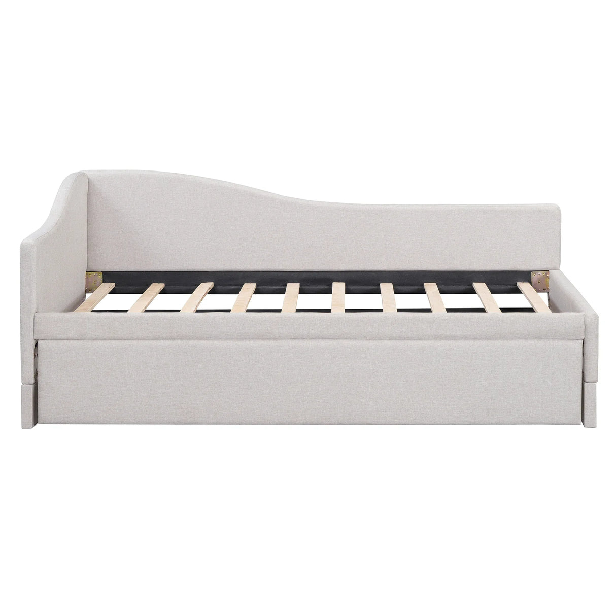 Twin Upholstered L-Shaped Daybed With Pop-Up Trundle - Omega Lifestyles