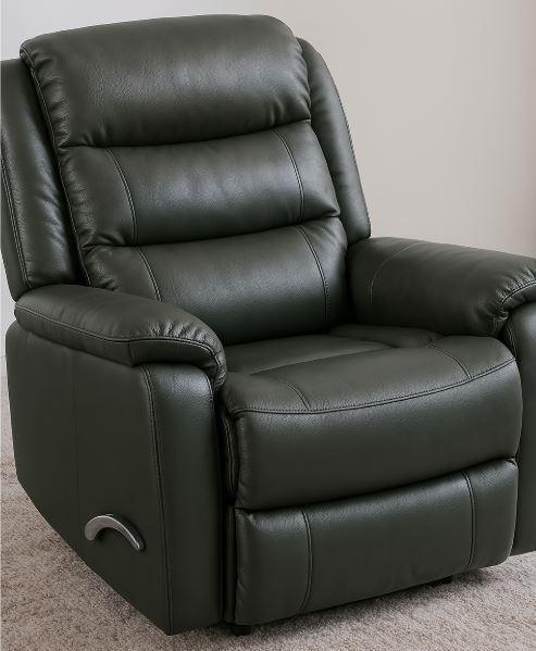 Top Grain Leather Manual Swivel Recliner Chair Granite - Omega Lifestyles