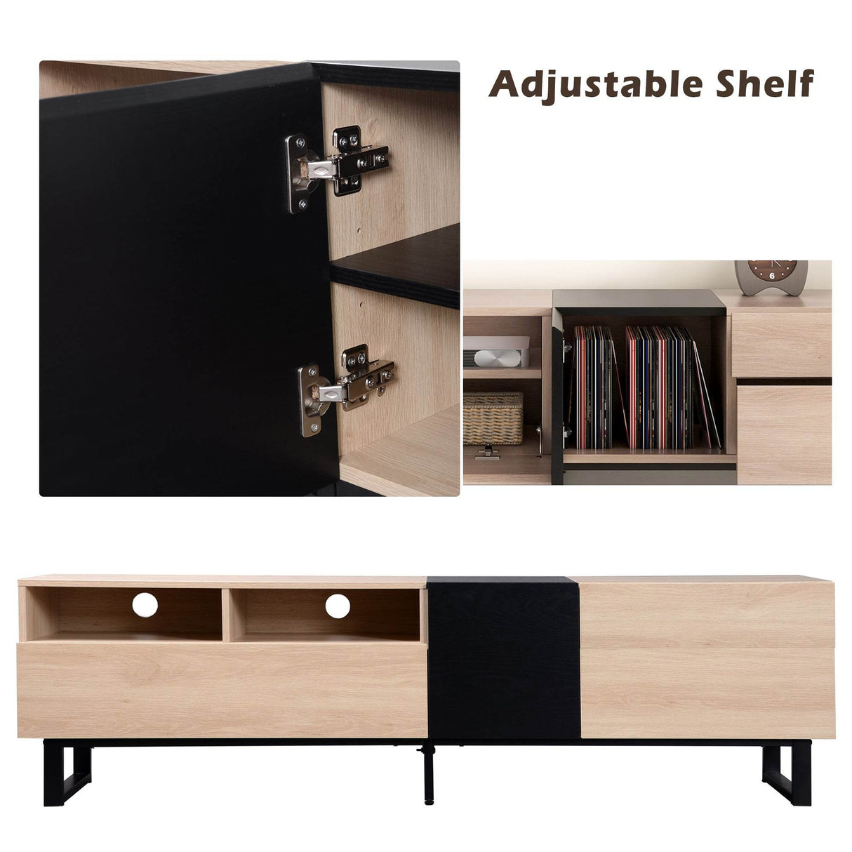 Modern Minimalist TV Stand With Drop Down Doors - Sleep Galleria