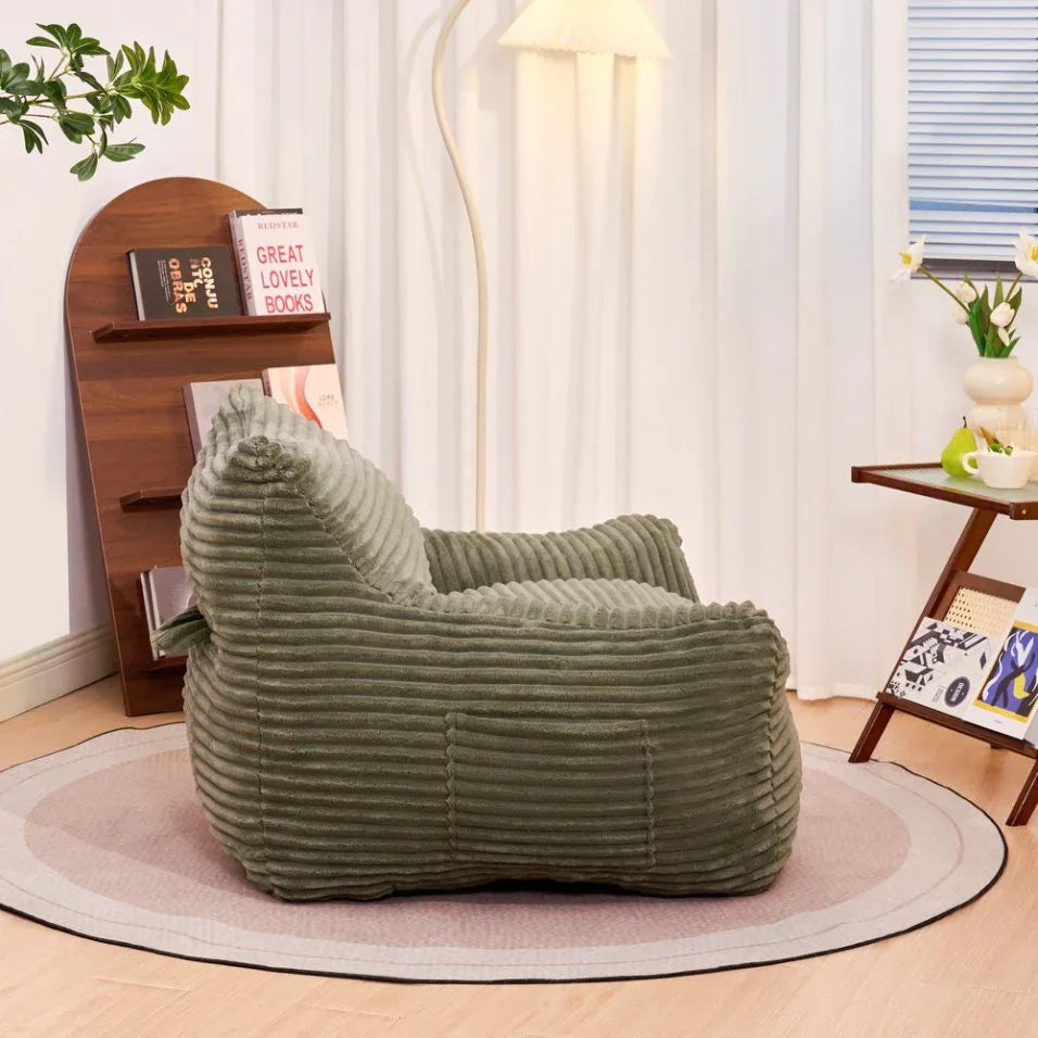 Oversized Corduroy Foam Filled Bean Bag Chair - Omega Lifestyles