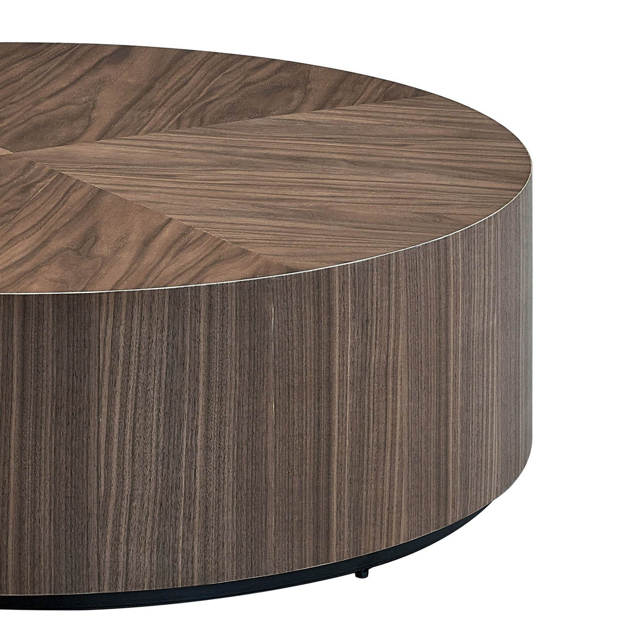 Modern Round Walnut MDF Pedestal Coffee Table 35 Inch - Sleep Galleria