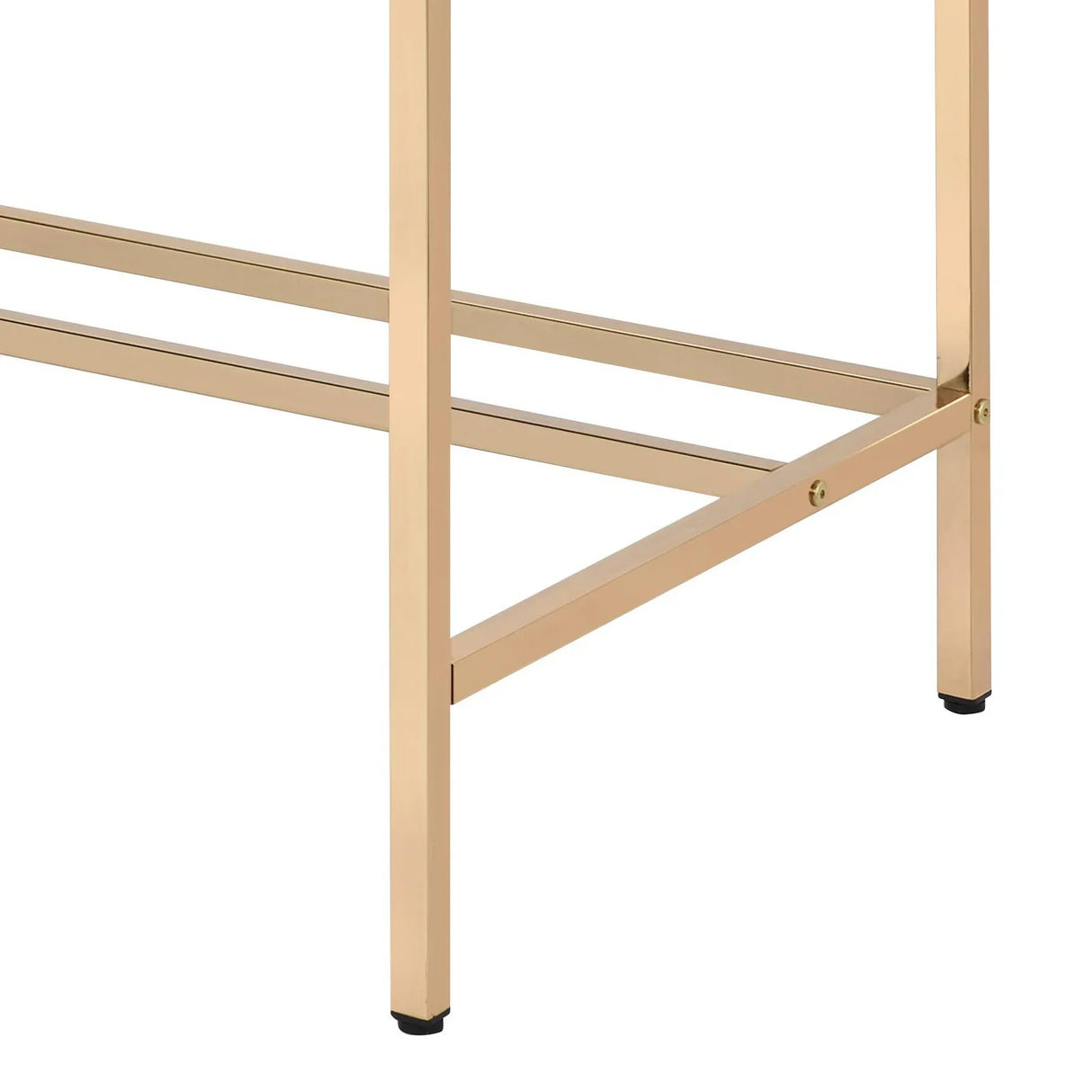 Modern Writing Desk With USB Port Gold Metal Base - Omega Lifestyles