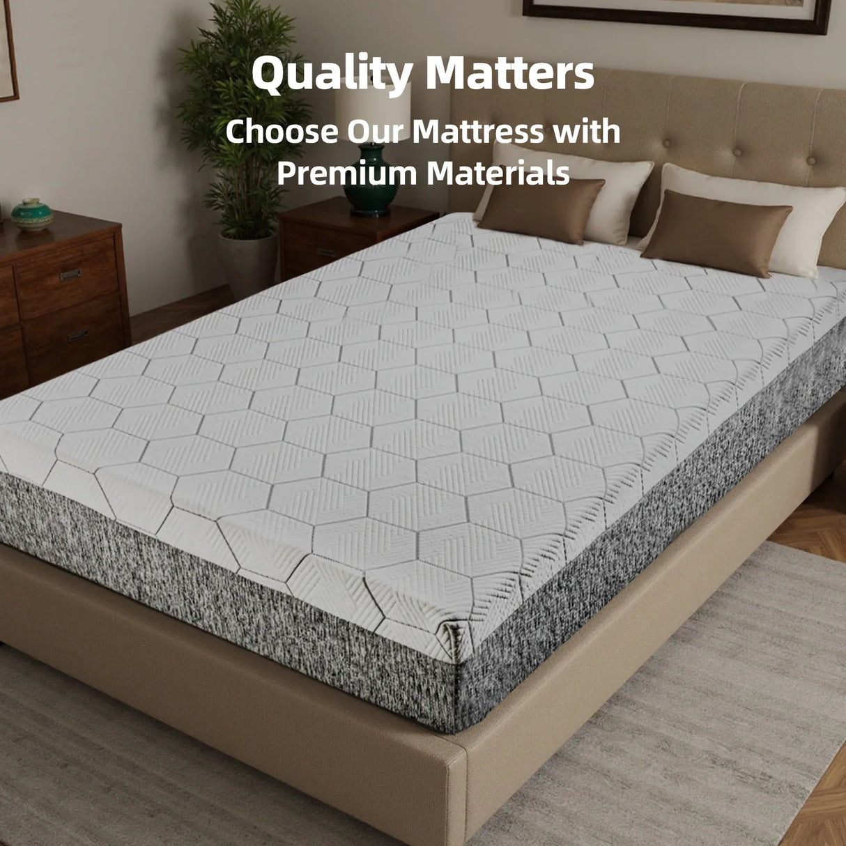 Medium 12-Inch Zoned Support Cooling Foam Queen Mattress - Omega Lifestyles